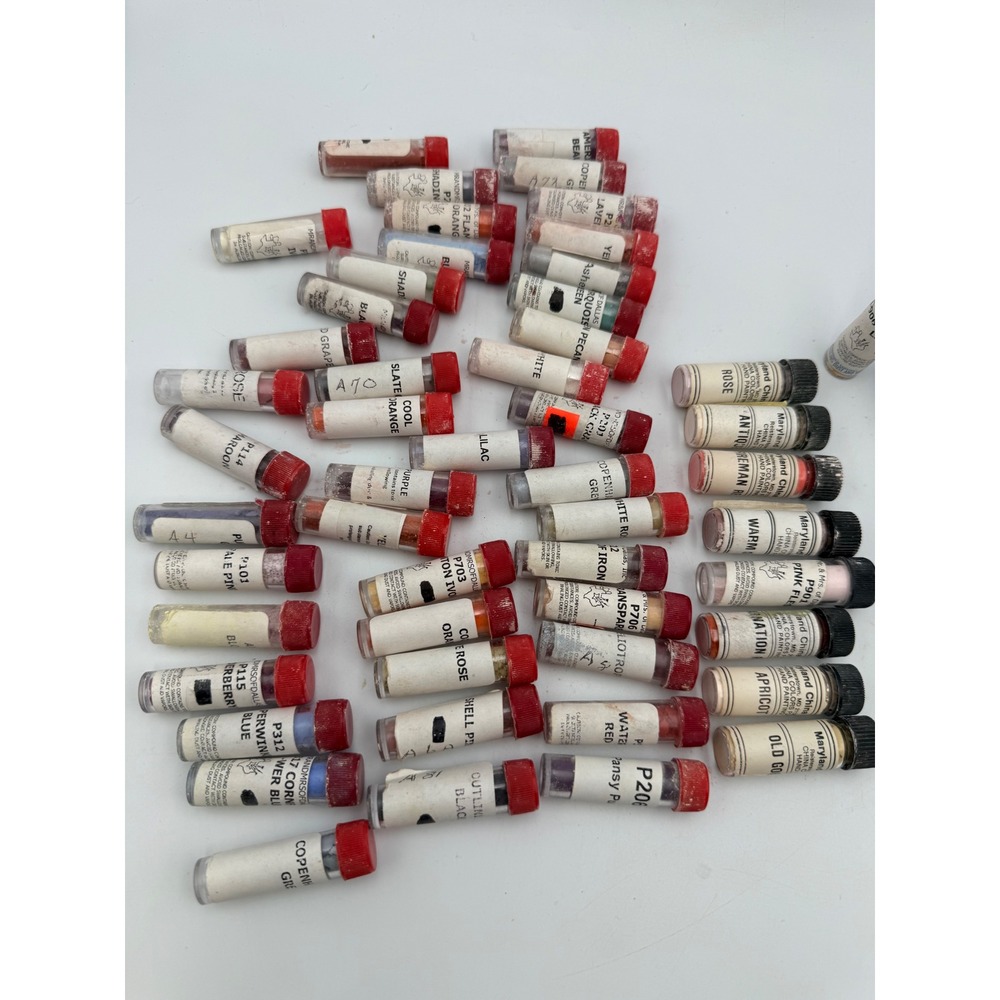 Vintage Maryland China Co Paint Pigment Overglaze Powder Lot 55+ Vials Multi